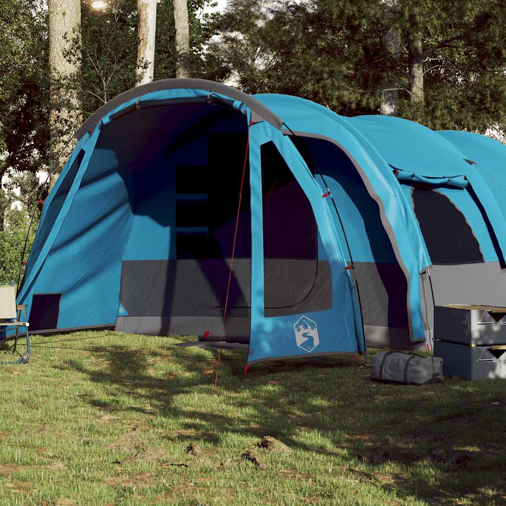 Tenda familiar túnel para 8 pessoas impermeável azul