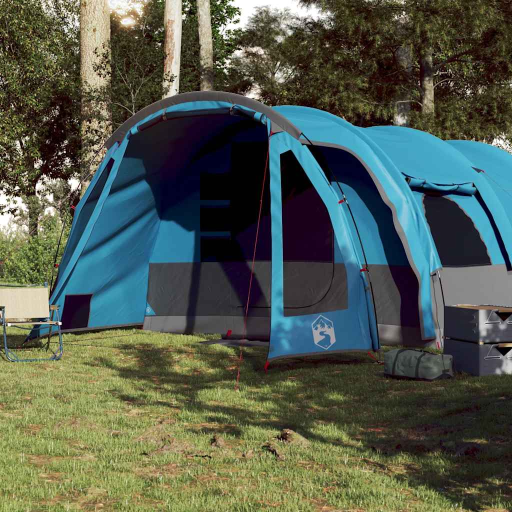 Tenda familiar túnel para 8 pessoas impermeável azul