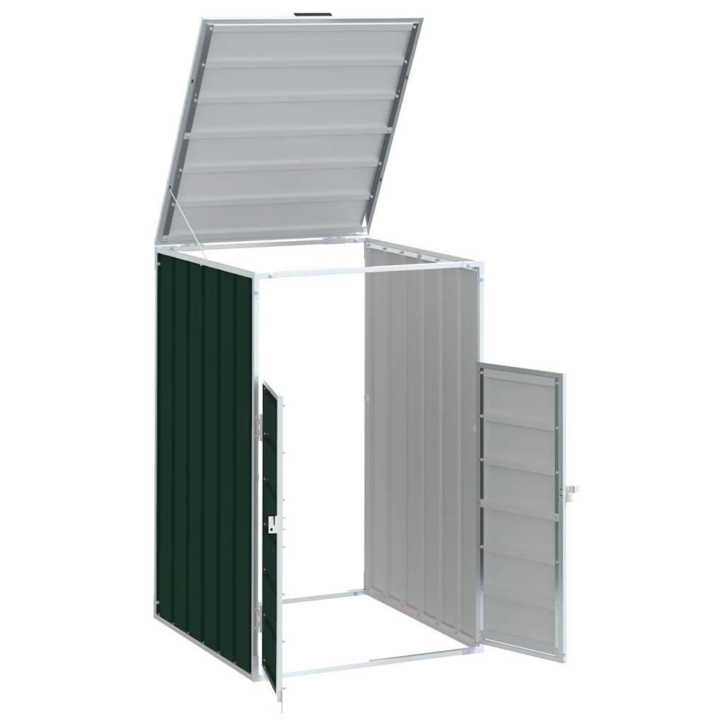 Abrigo para caixote do lixo 72x81x115 cm aço verde