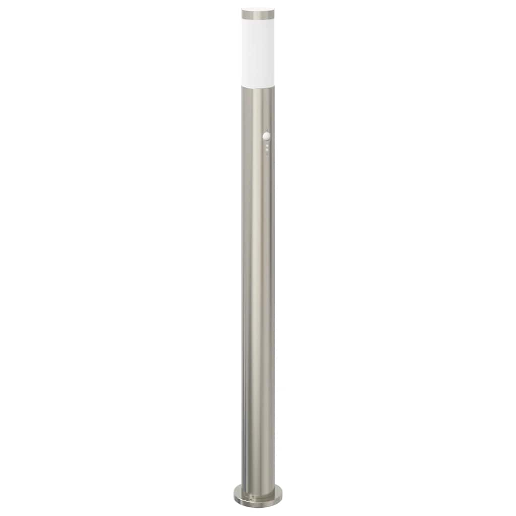Luminárias de balizamento com sensor, 3 unidades, 110 cm, aço inoxidável, IP44