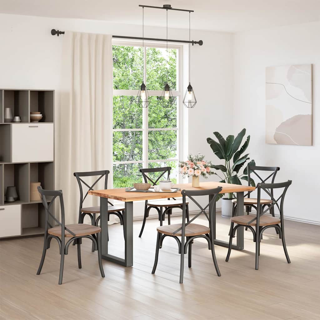 Pés para mesa de jantar em formato de u, 2 peças, antracite, 70x(72-73) cm, aço