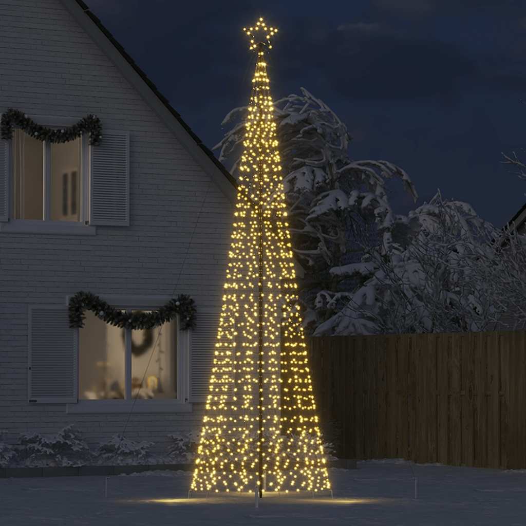Árvore de natal LED com spikes 1534 leds branco quente 500 cm