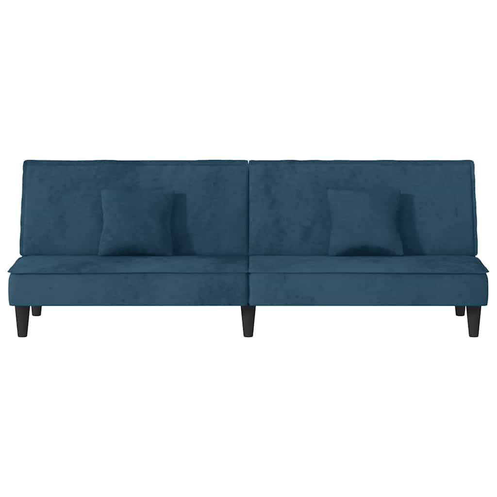 Sofá-cama veludo azul