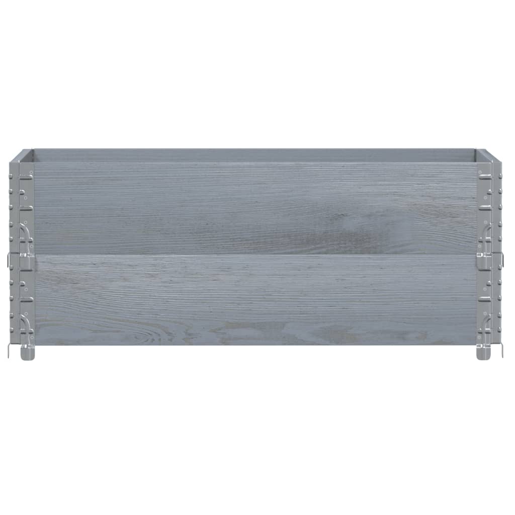 Colares p/ paletes 2 pcs 100x50 cm madeira pinho maciça cinza