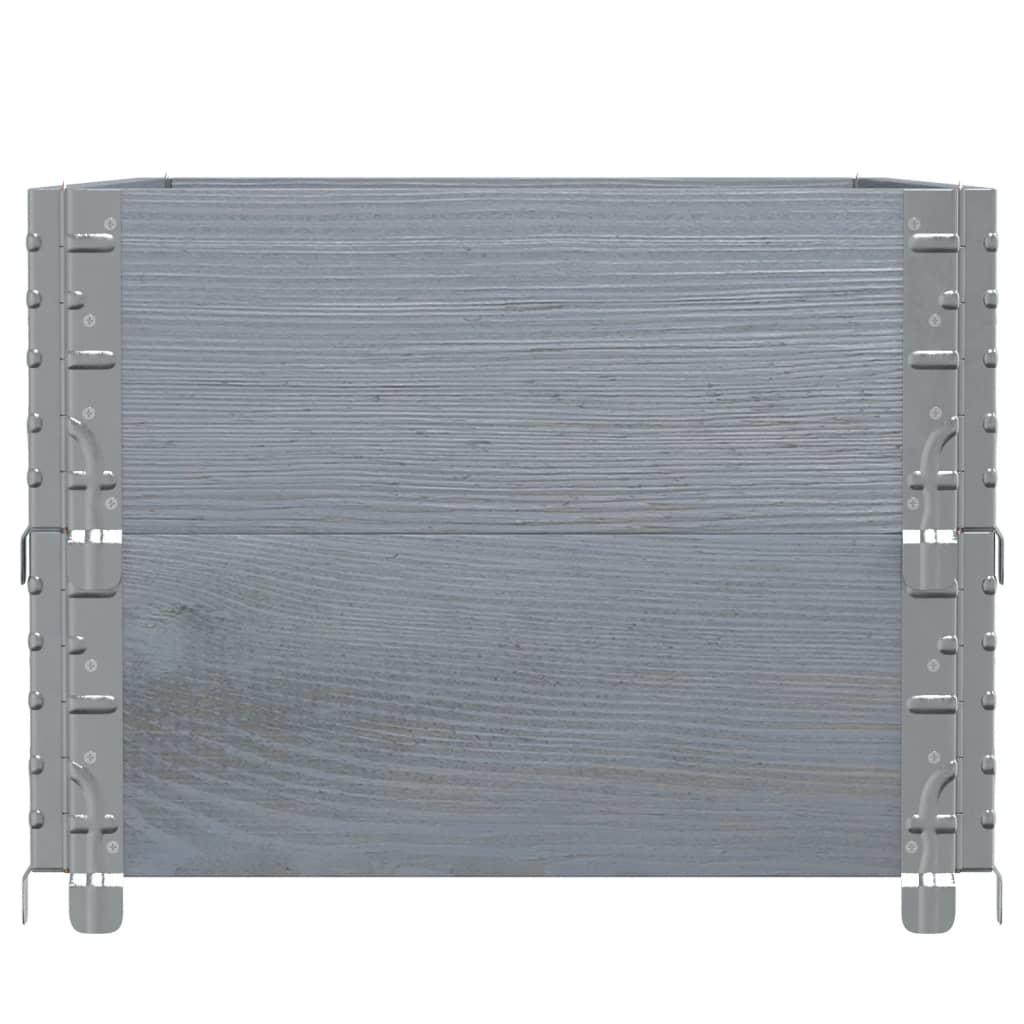 Colares p/ paletes 2 pcs 100x50 cm madeira pinho maciça cinza