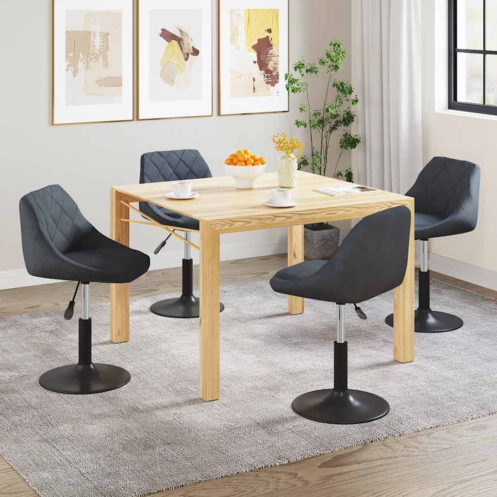 Cadeiras de jantar giratórias 4 pcs veludo cinzento-escuro