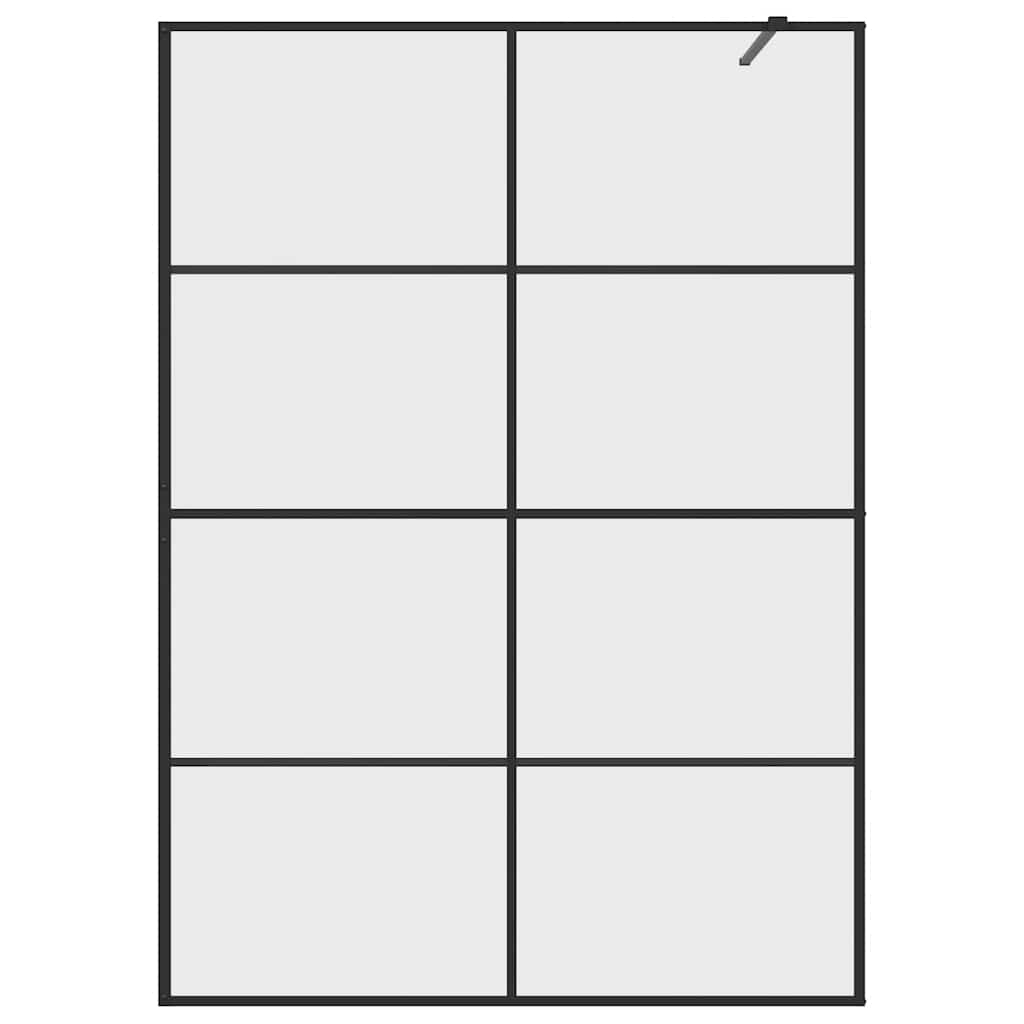 Divisória de chuveiro c/ vidro transparente esg 140x195cm preto