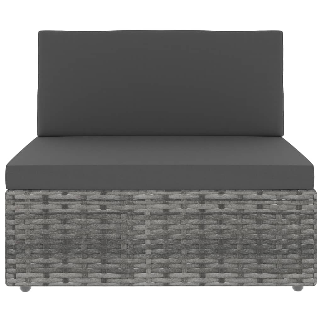 8 Pcs conjunto lounge de jardim vime PE cinzento