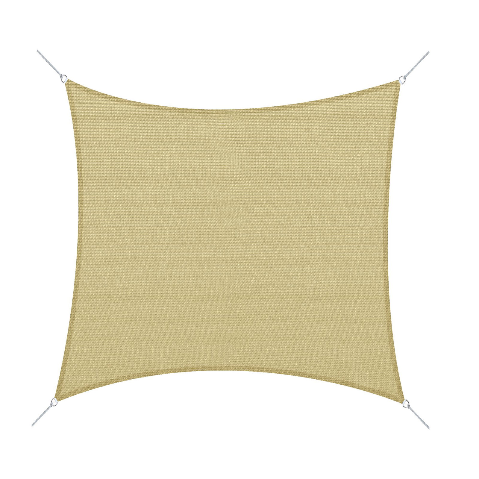 Vela de Sombra Quadrado 3x3 m Toldo Vela de HDPE com Proteção UV Aneis em Forma de D e Cordas para Jardim Pátio Piscina Areia