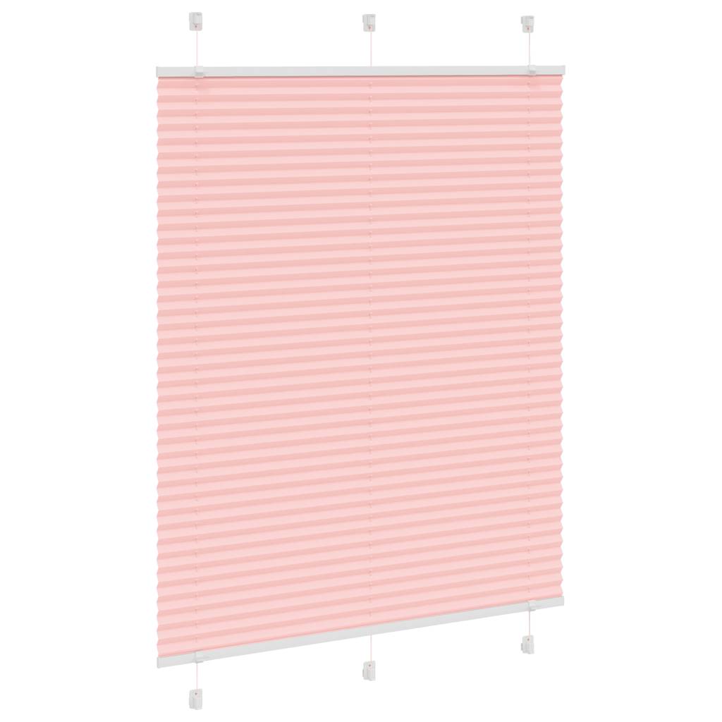 Rosa plissada cega 105x100 cm largura tecido 104,4cm poliéster