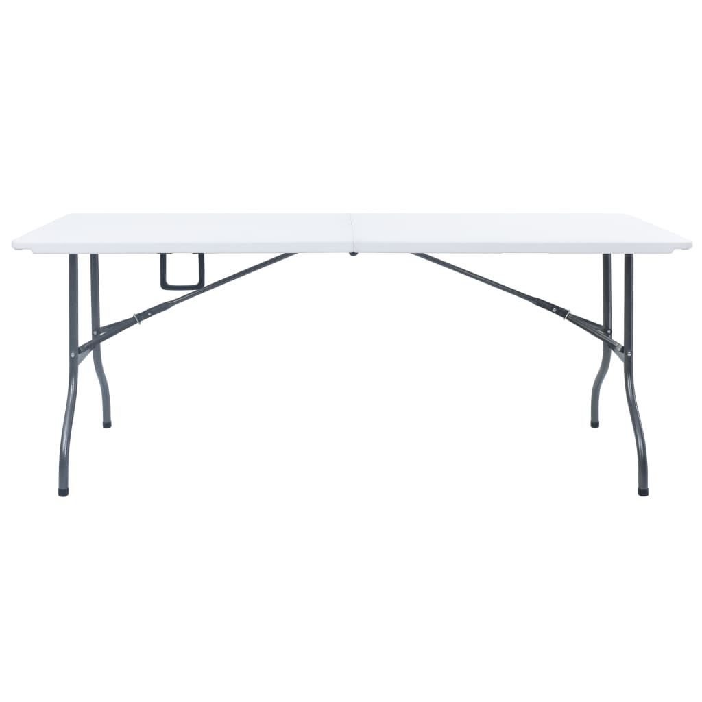Mesa de jardim dobrável 180x72x72 cm pead branco