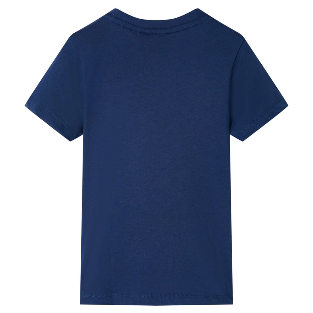 T-shirt de manga curta para criança azul-escuro 128