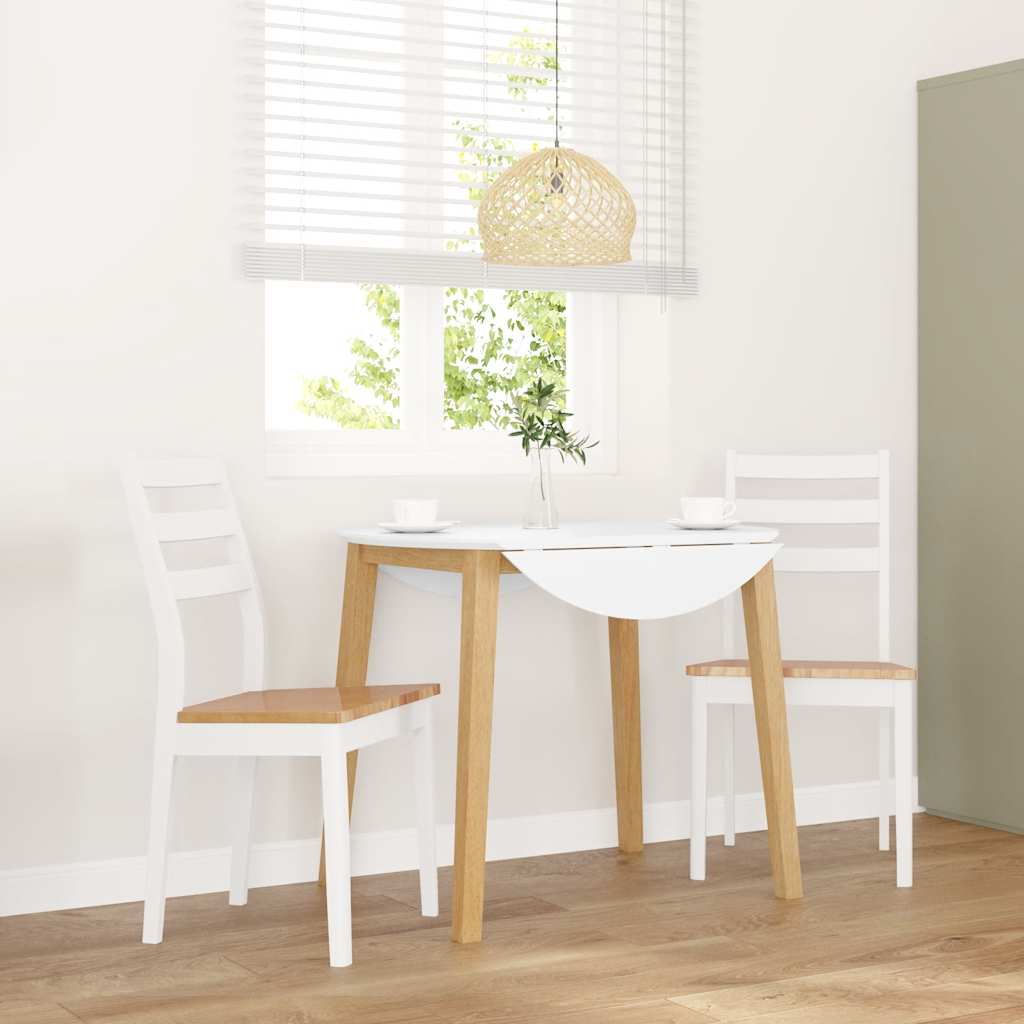 Cadeiras de jantar 2 pcs madeira de seringueira maciça branco
