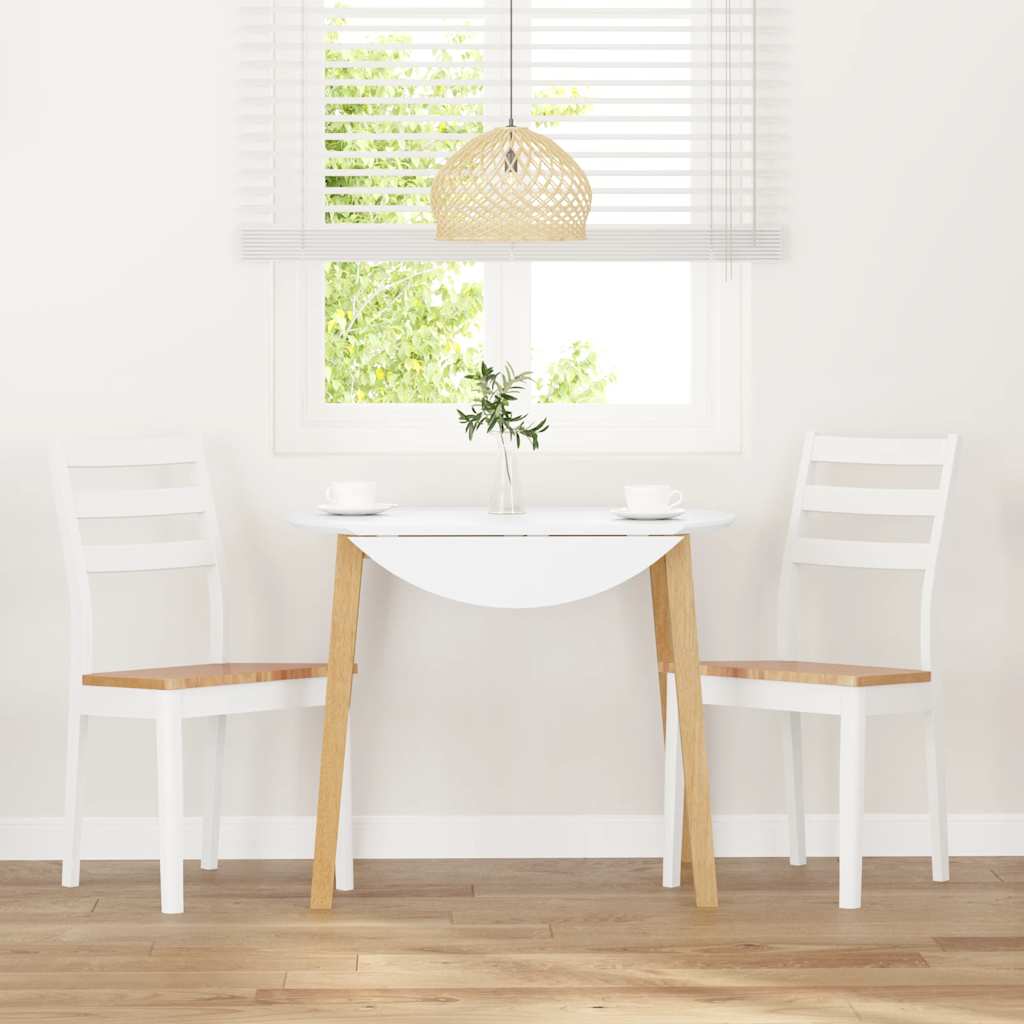 Cadeiras de jantar 2 pcs madeira de seringueira maciça branco