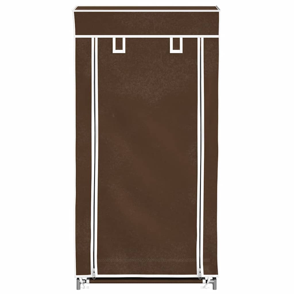 Armario de tecido para sapatos com capa, 58 x 28 x 106 cm, castanho