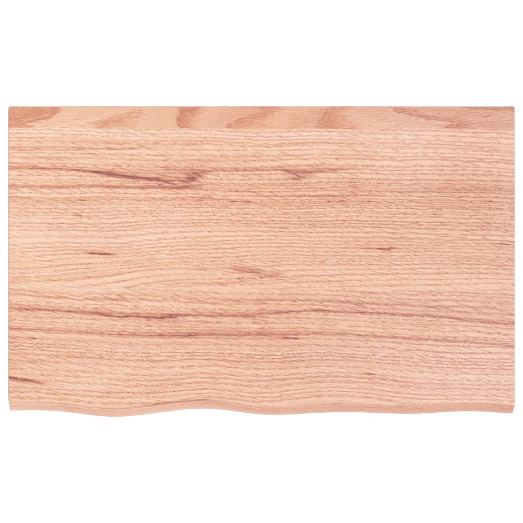 Bancada p/ wc 80x50x2 cm madeira maciça tratada castanho-claro