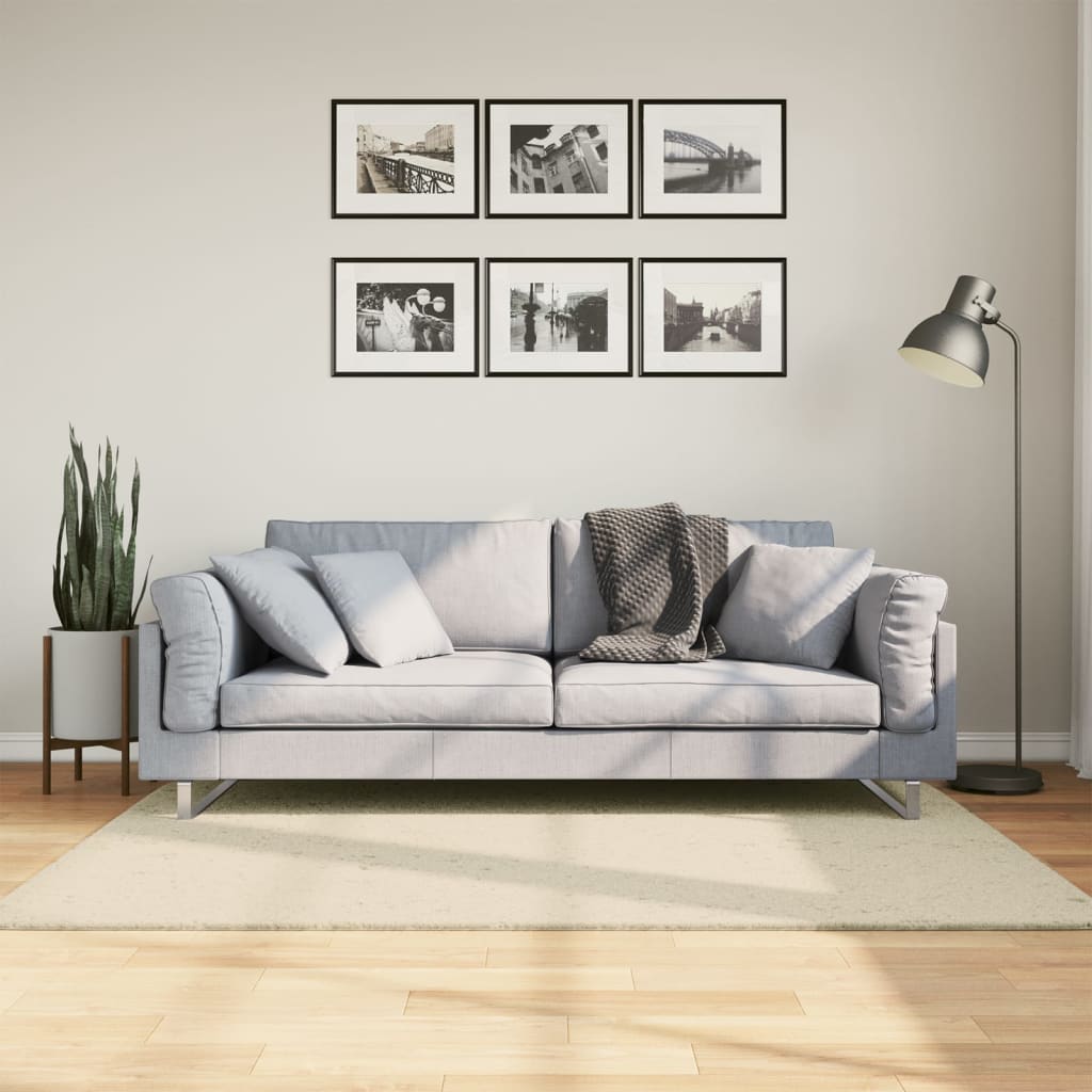 Tapete pelo curto macio e lavável huarte 120x170 cm cor creme