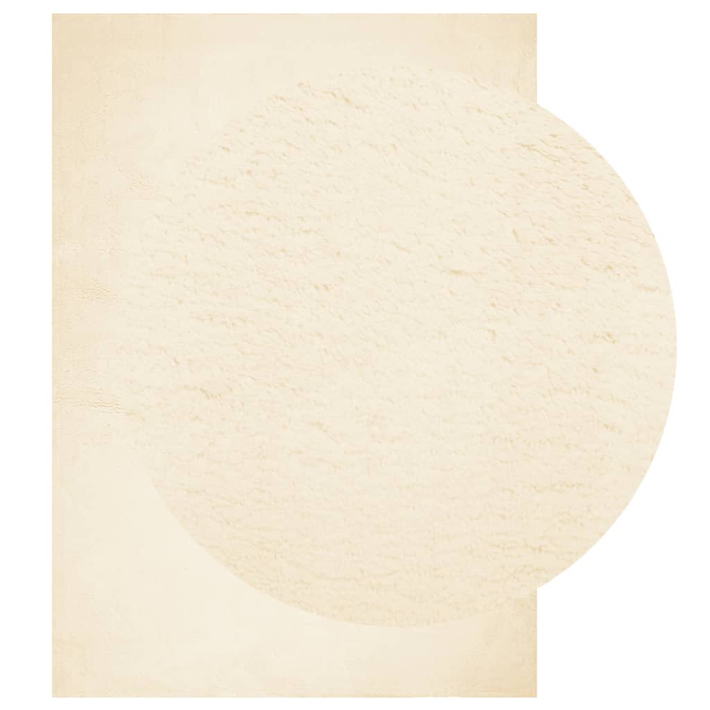 Tapete pelo curto macio e lavável huarte 120x170 cm cor creme