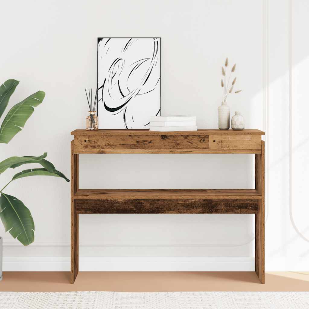 Mesa consola 102x30x80 cm derivados de madeira madeira velha