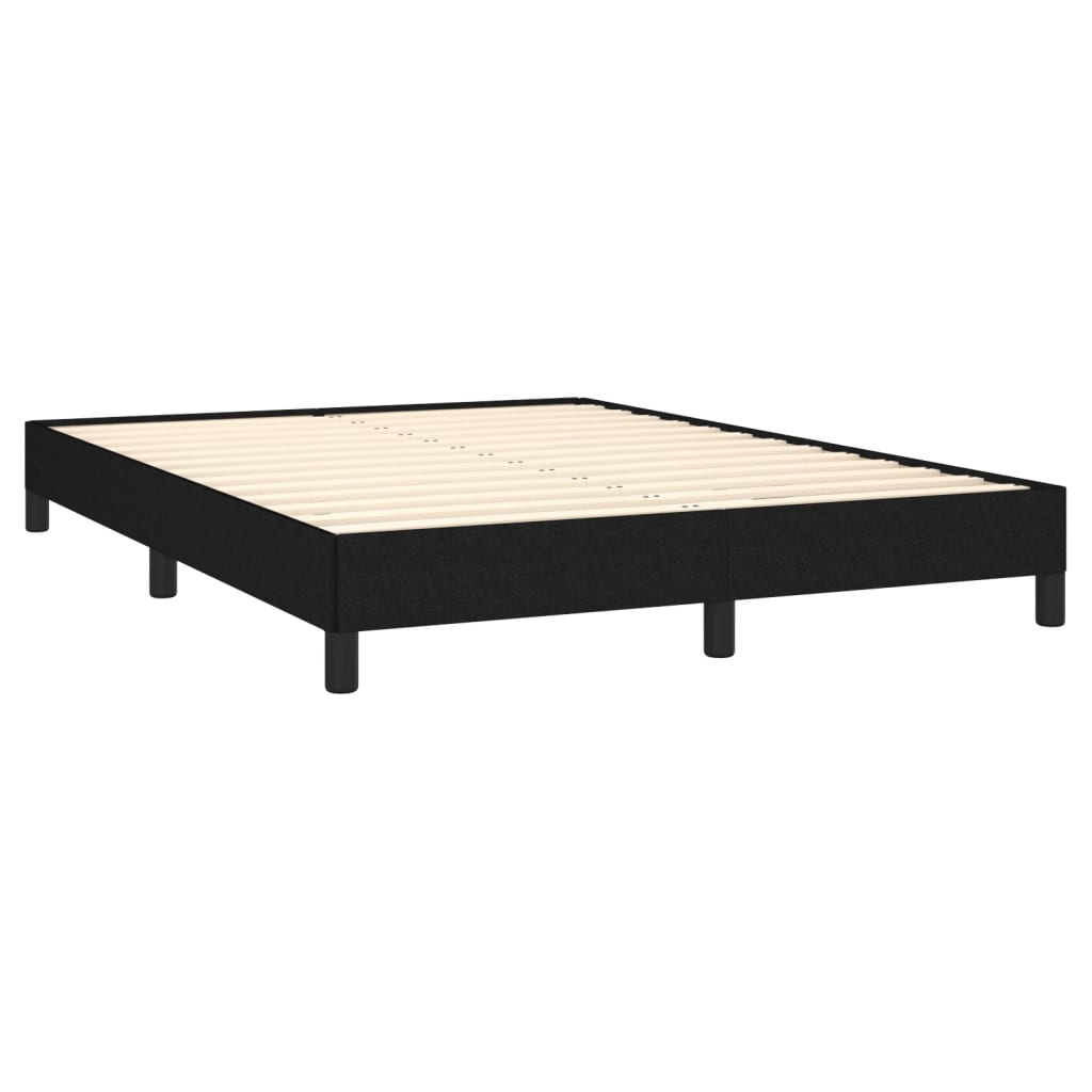 Estrutura de cama sem colchão 140x200 cm tecido preto