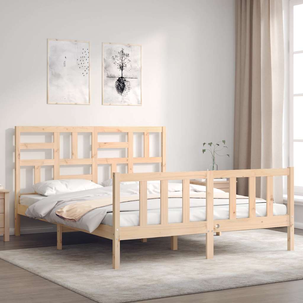 Cama sem colchão 160x200 cm madeira de pinho maciça