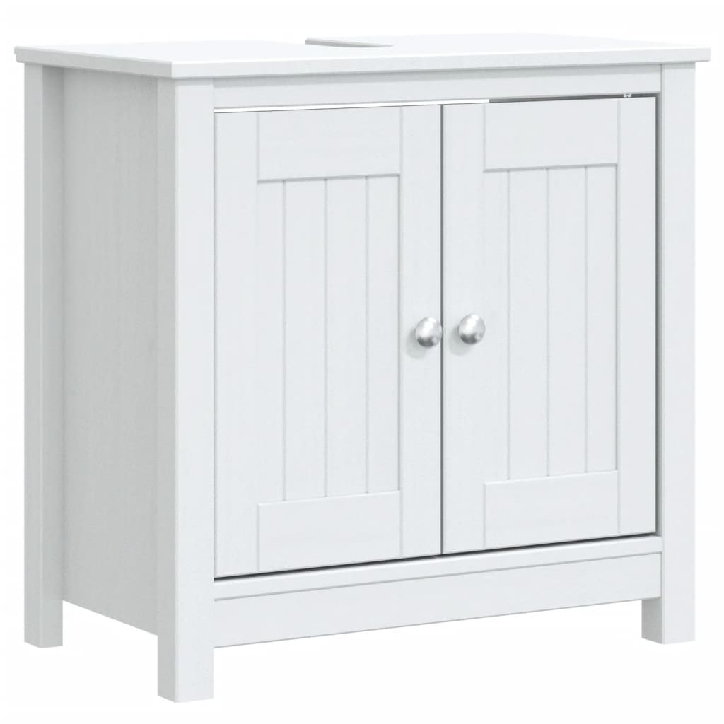 3 Pcs conjunto de móveis para wc berg pinho maciço branco