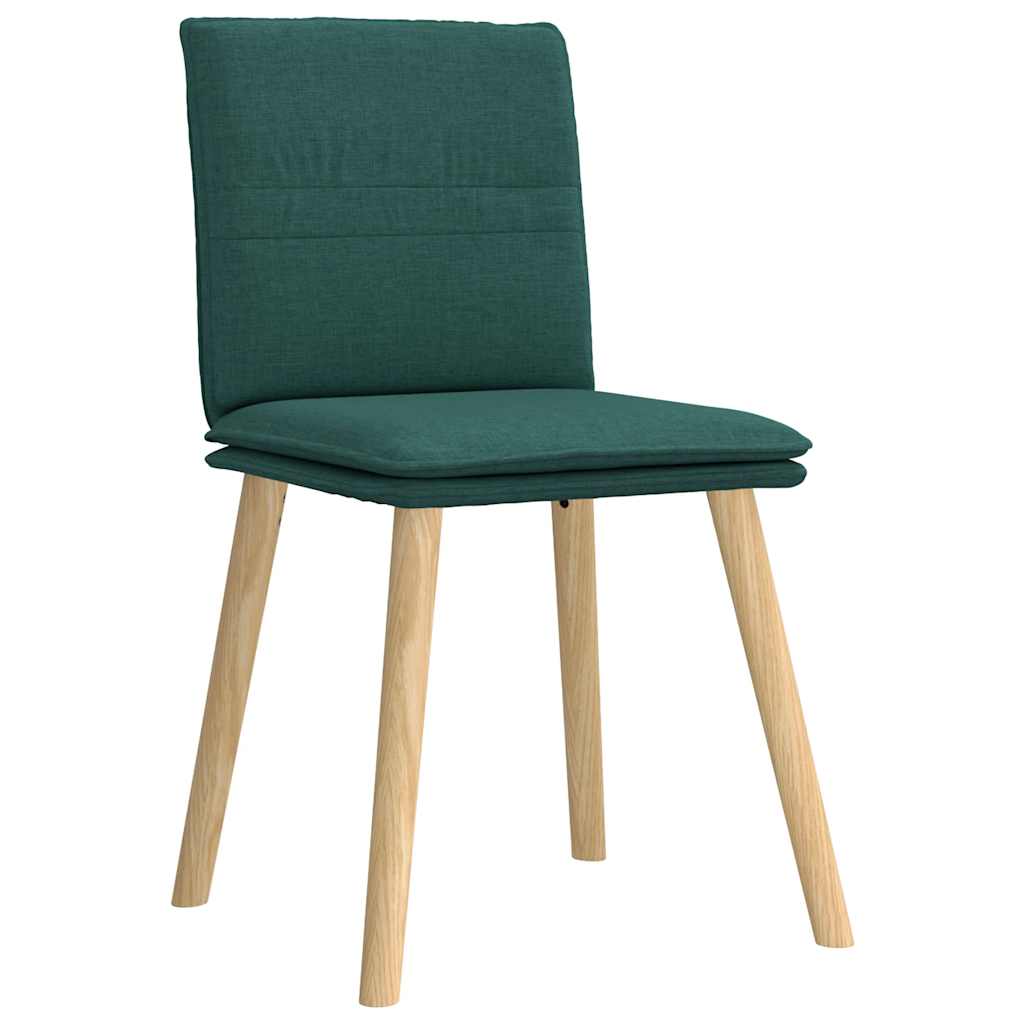 Cadeiras de jantar 6 pcs tecido verde-escuro