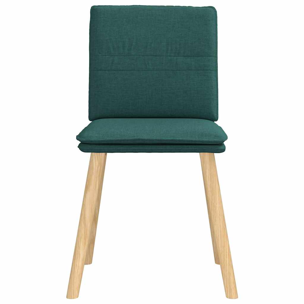 Cadeiras de jantar 6 pcs tecido verde-escuro