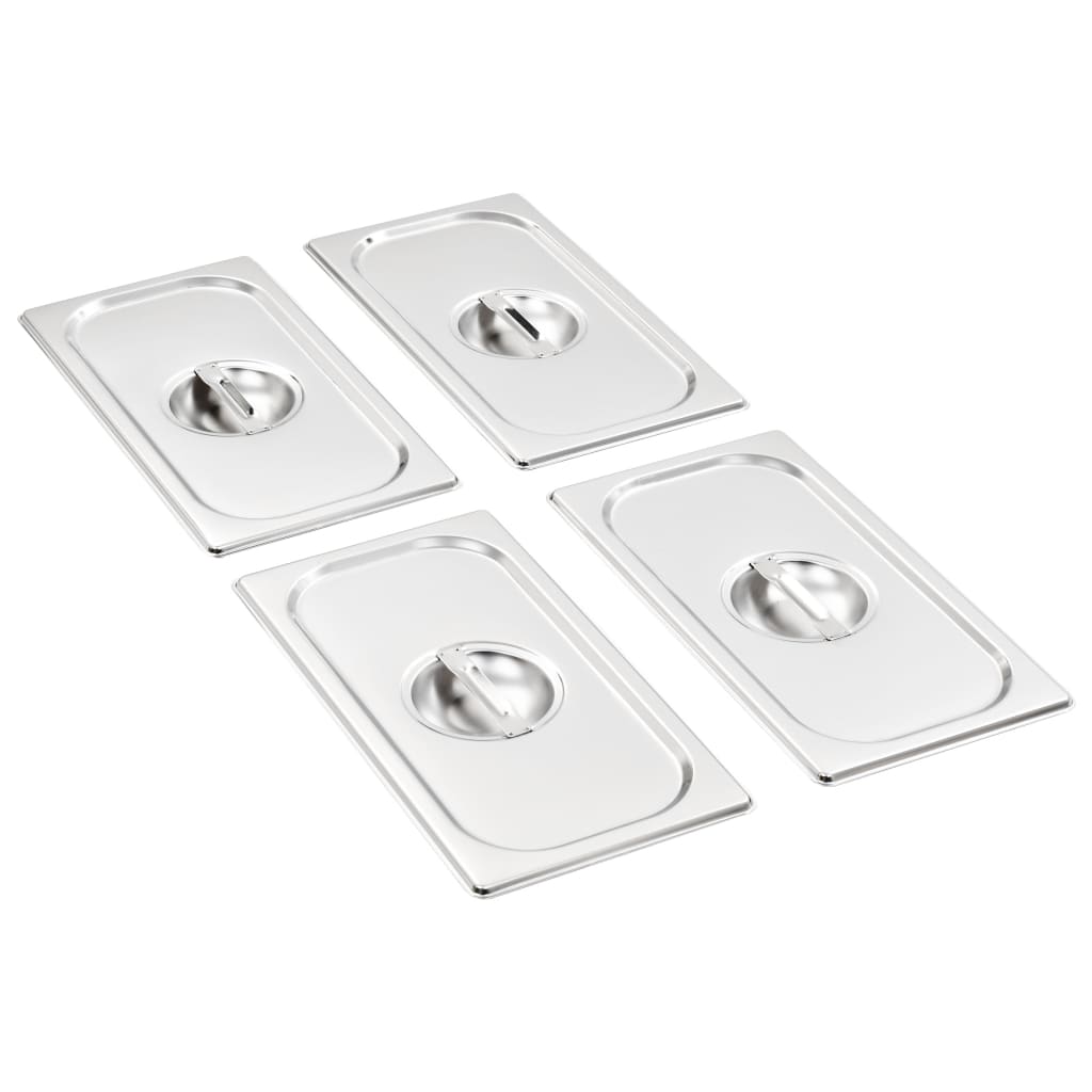 Tampas para recipientes comida gn 1/3 4 pcs aço inoxidável