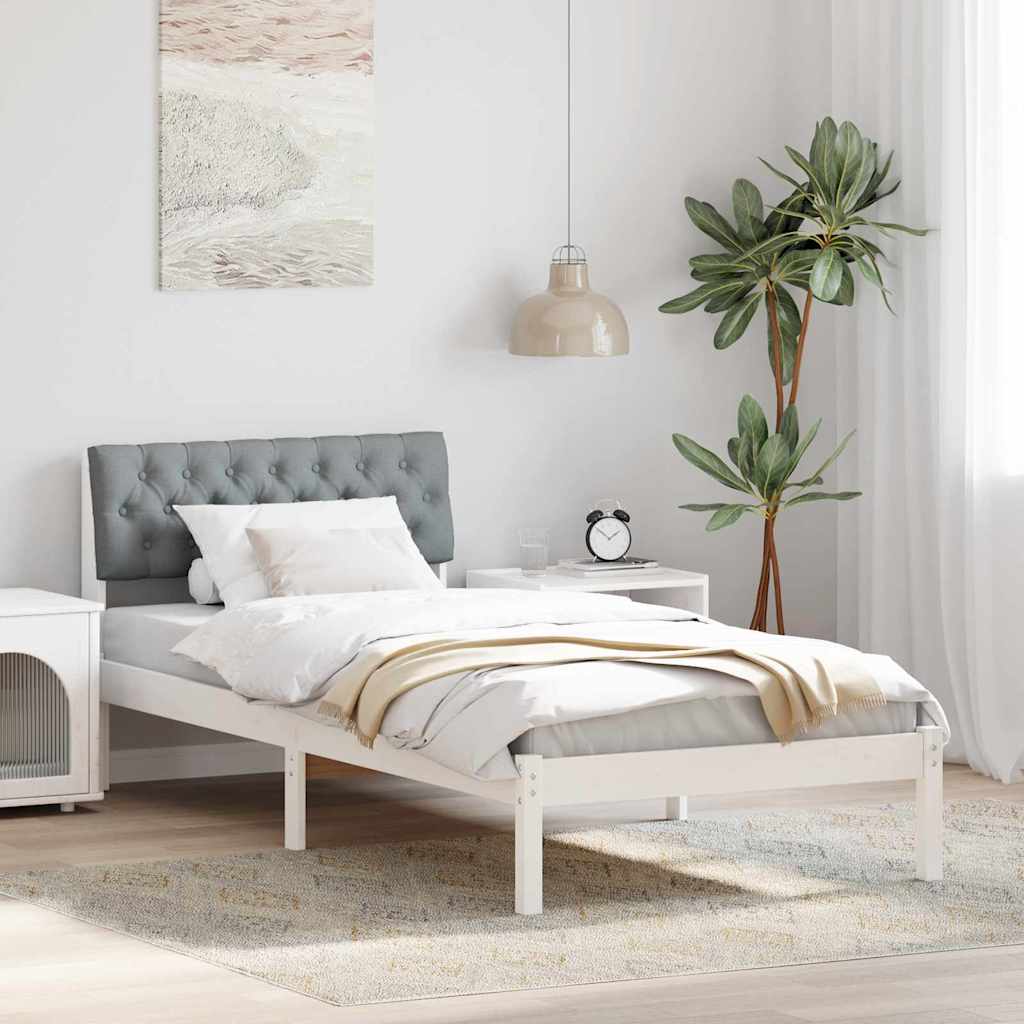Estrutura da cama branco e cinza claro 90 x 190 cm
