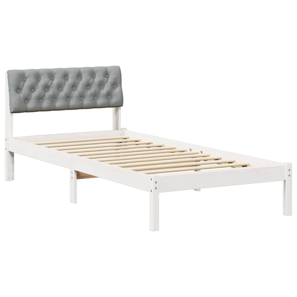 Estrutura da cama branco e cinza claro 90 x 190 cm