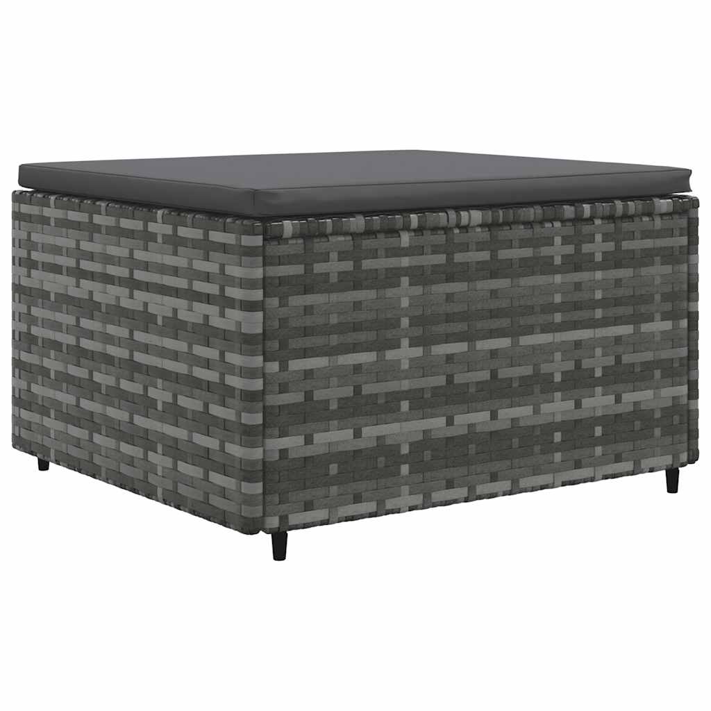 6 Pcs conjunto lounge de jardim c/ almofadões vime PE cinzento