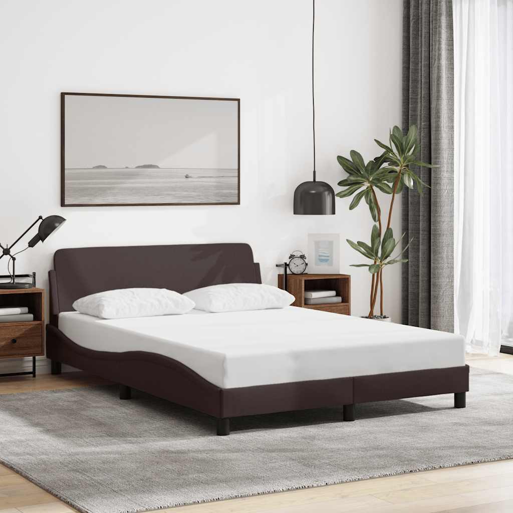 Estrutura de cama dover 140x200 cm tecido castanho-escuro