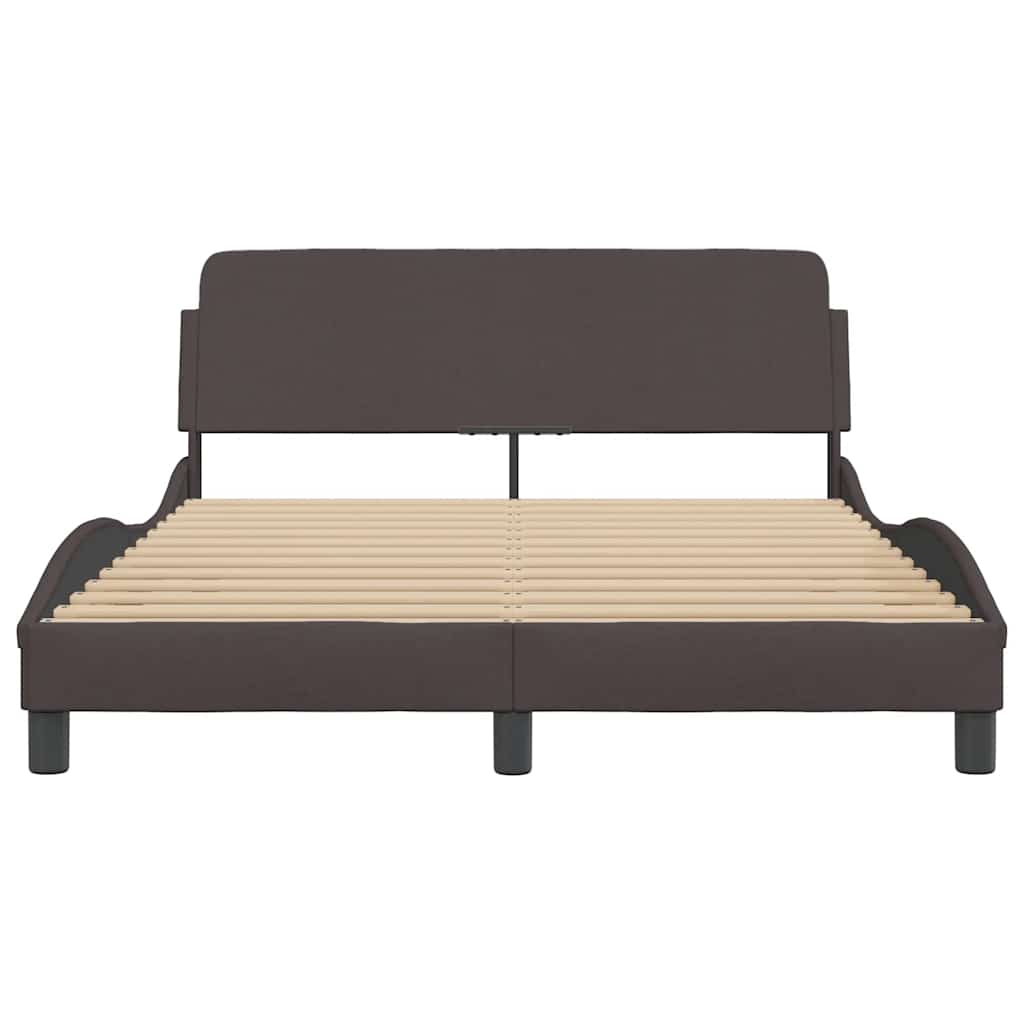 Estrutura de cama dover 140x200 cm tecido castanho-escuro