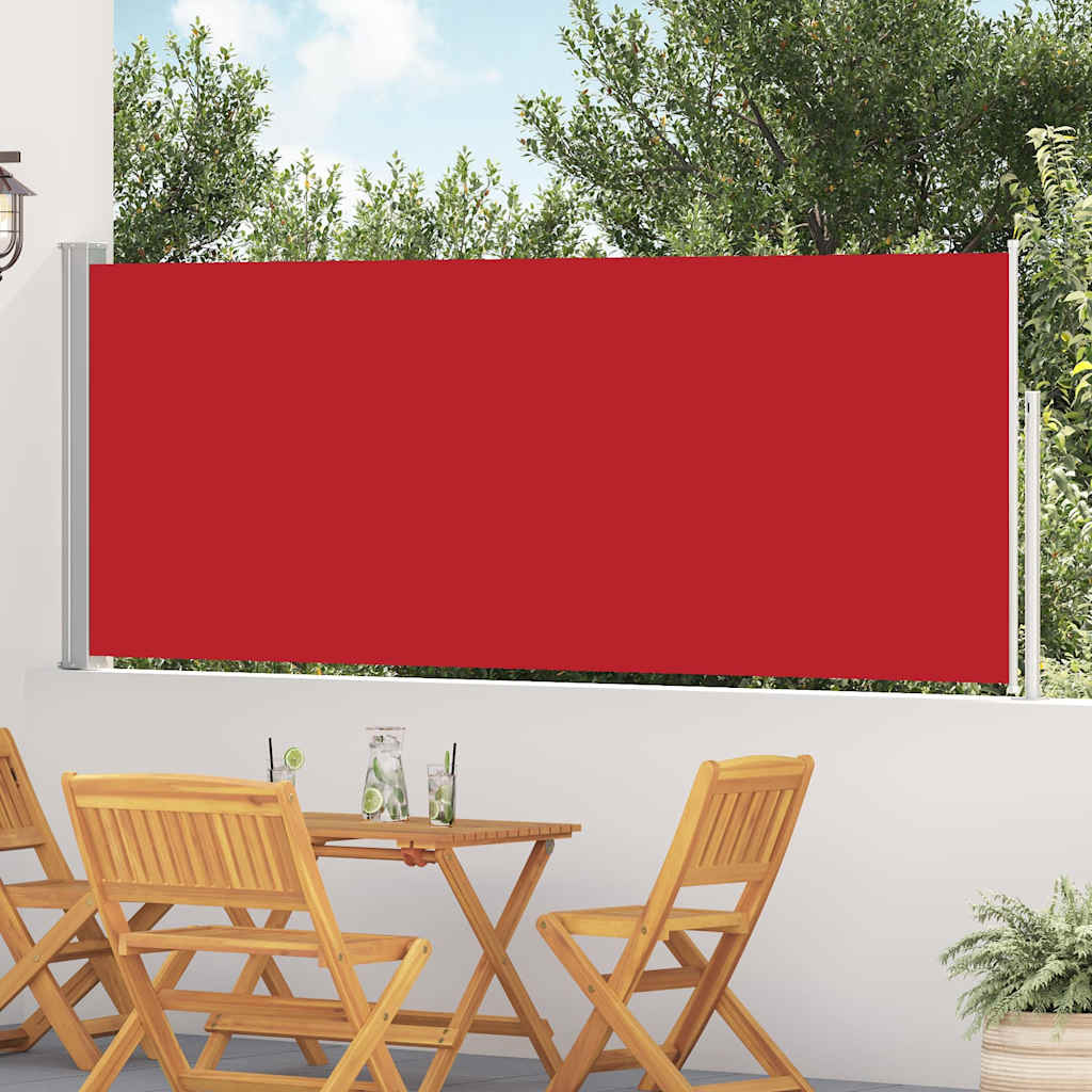 Toldo lateral retrátil para pátio 120x500 cm vermelho