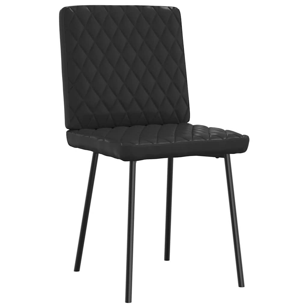 Cadeiras de jantar 2 pcs couro artificial preto