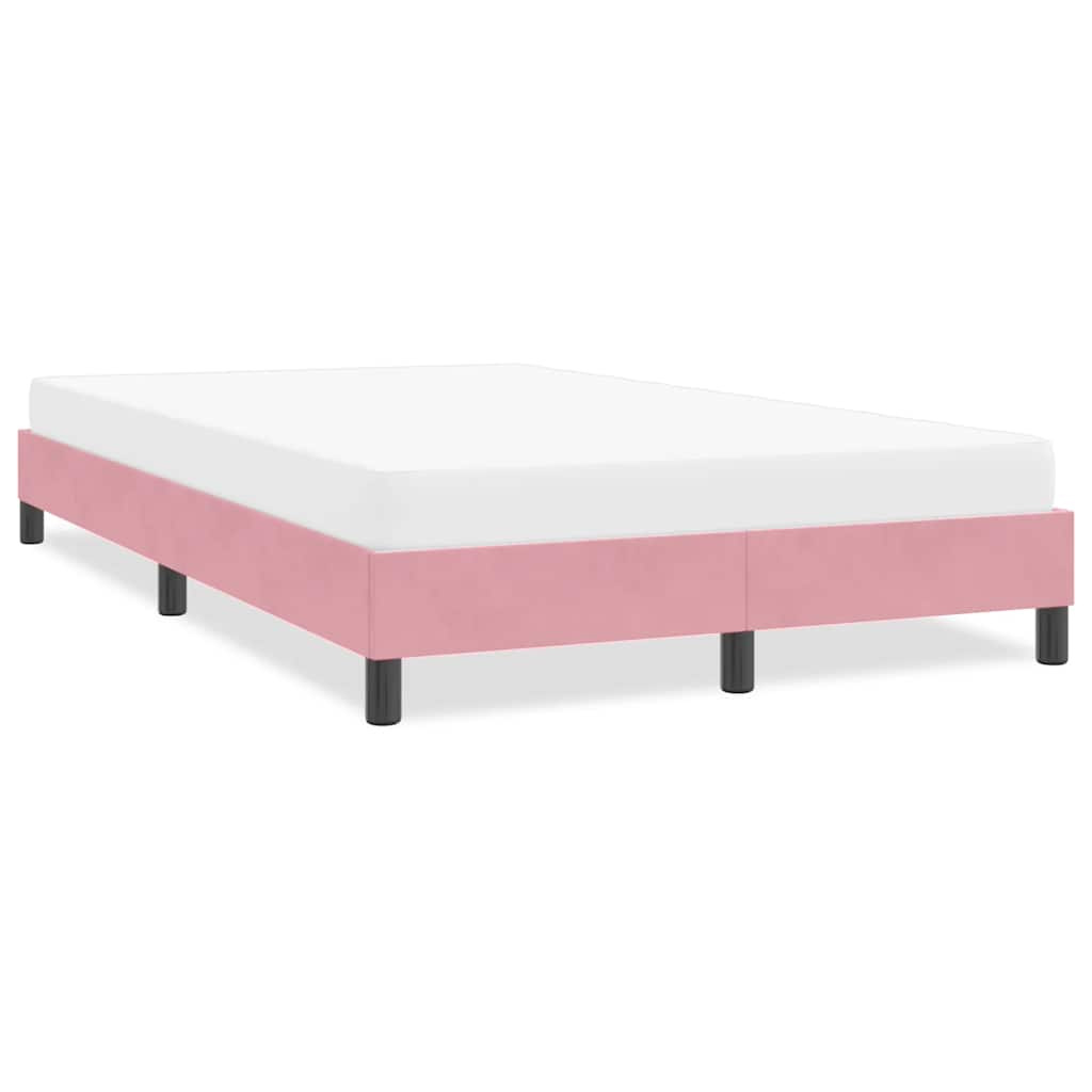 Estrutura de cama sem colchão 120x210 cm veludo rosa