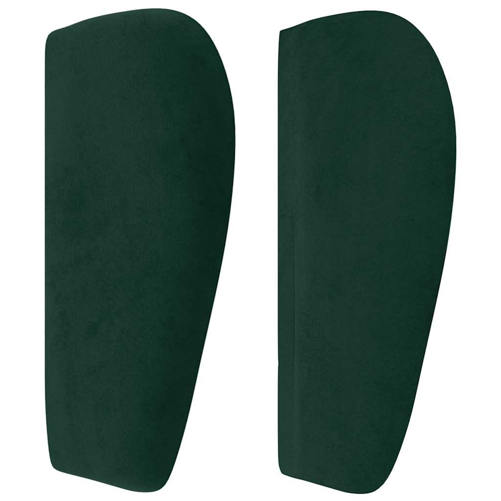 Cabeceira de cama c/ abas veludo 163x23x78/88cm verde-escuro