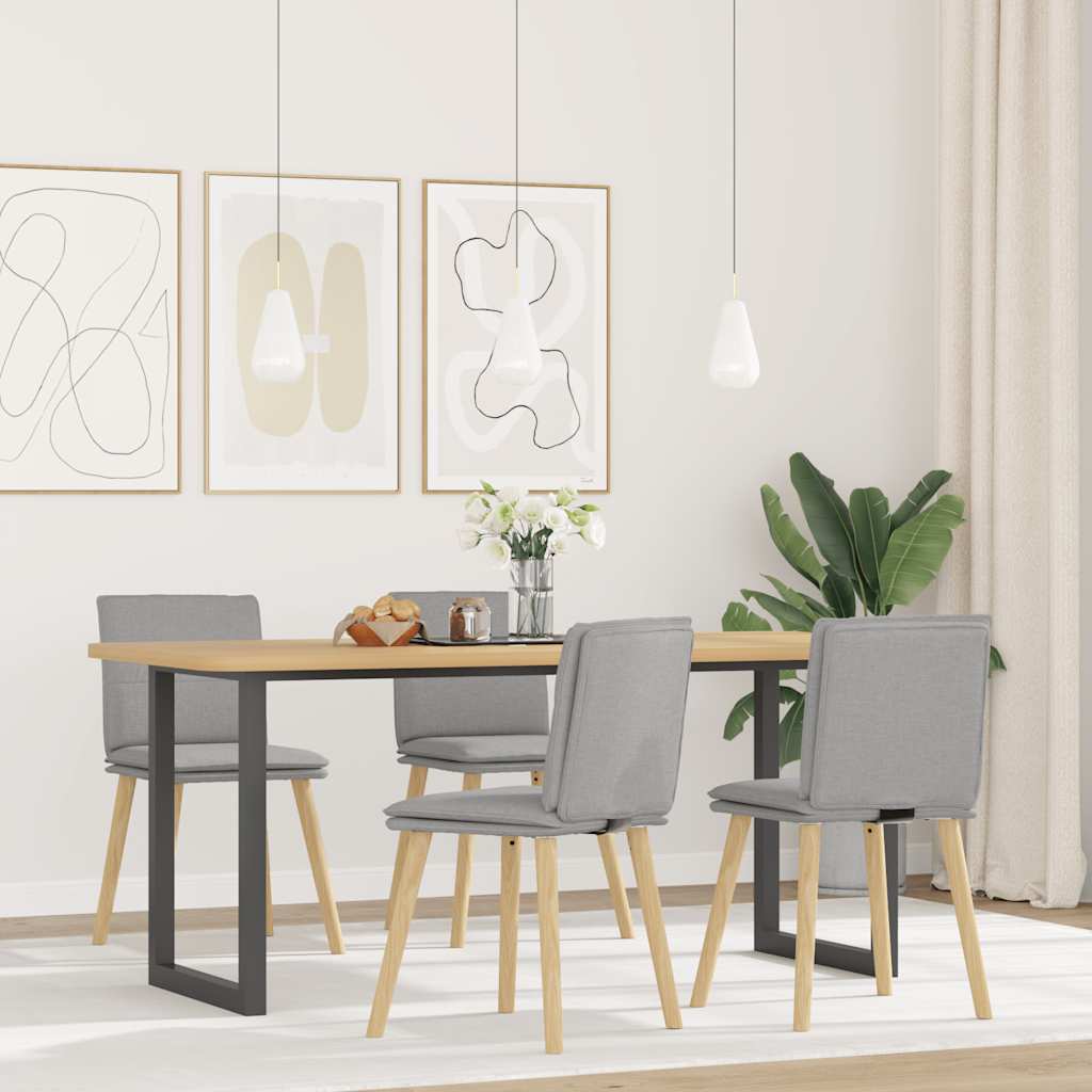 Cadeiras de jantar 4 pcs tecido cinza nuvem