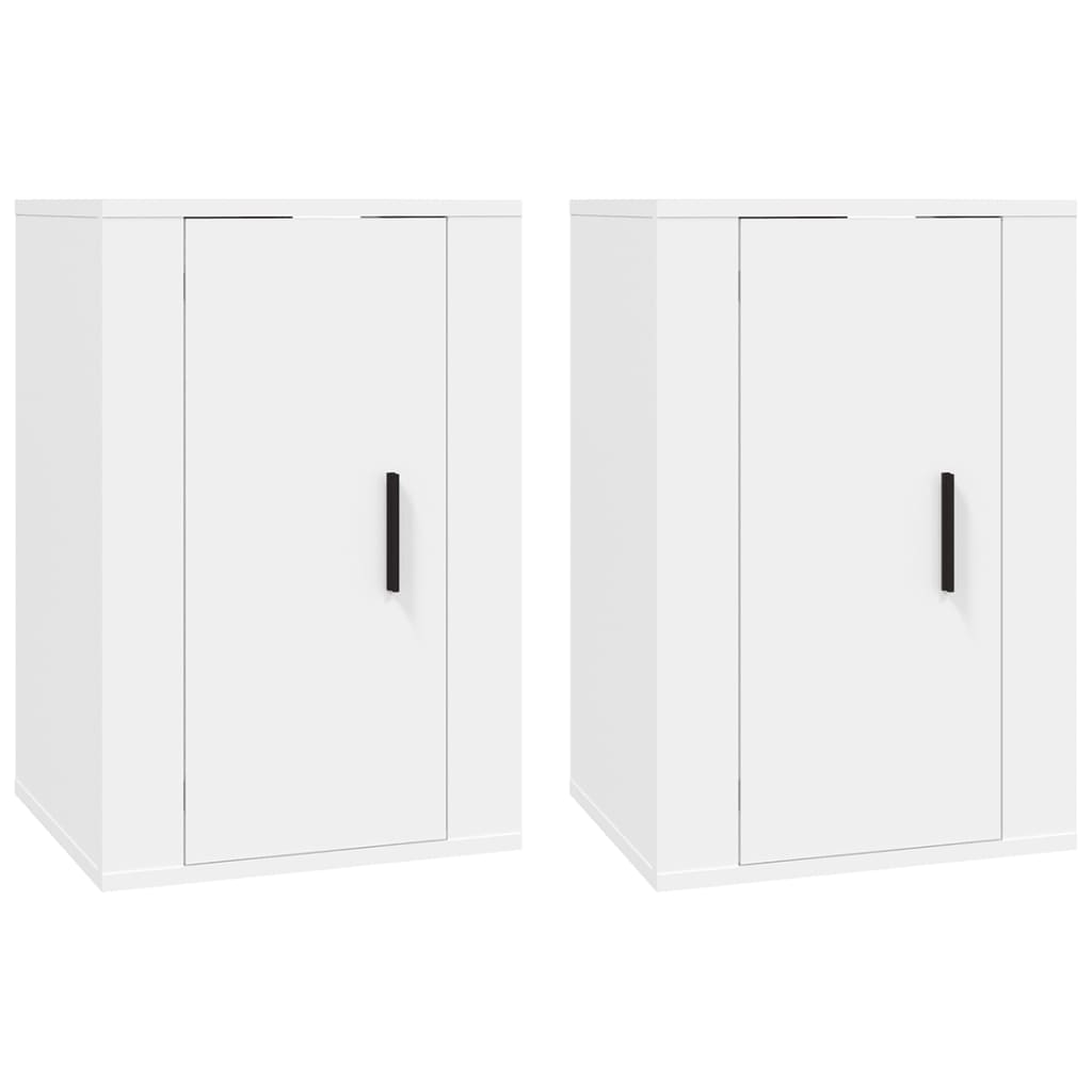 Móveis de TV de parede 2 pcs 40x34,5x60 cm branco