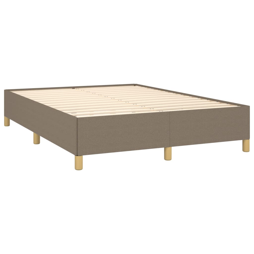 Cama sem colchão 140x190 cm tecido castanho-acinzentado