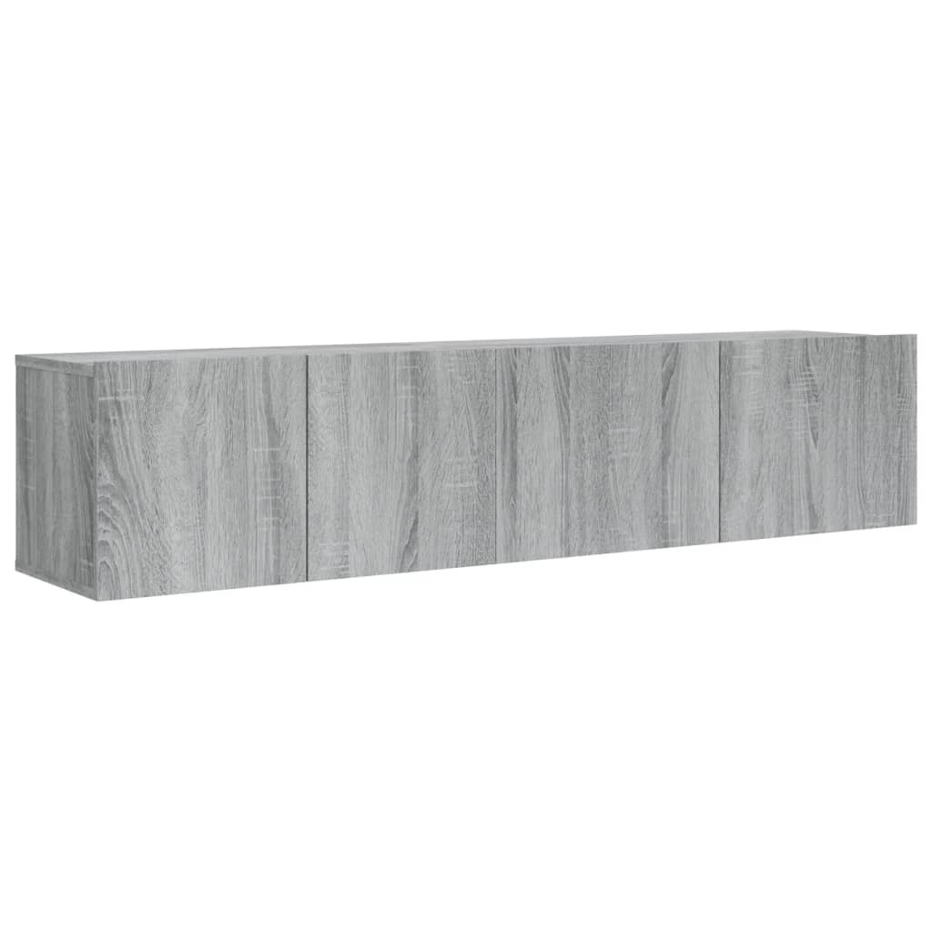 Conjunto móveis de TV 2 pcs madeira processada sonoma cinza