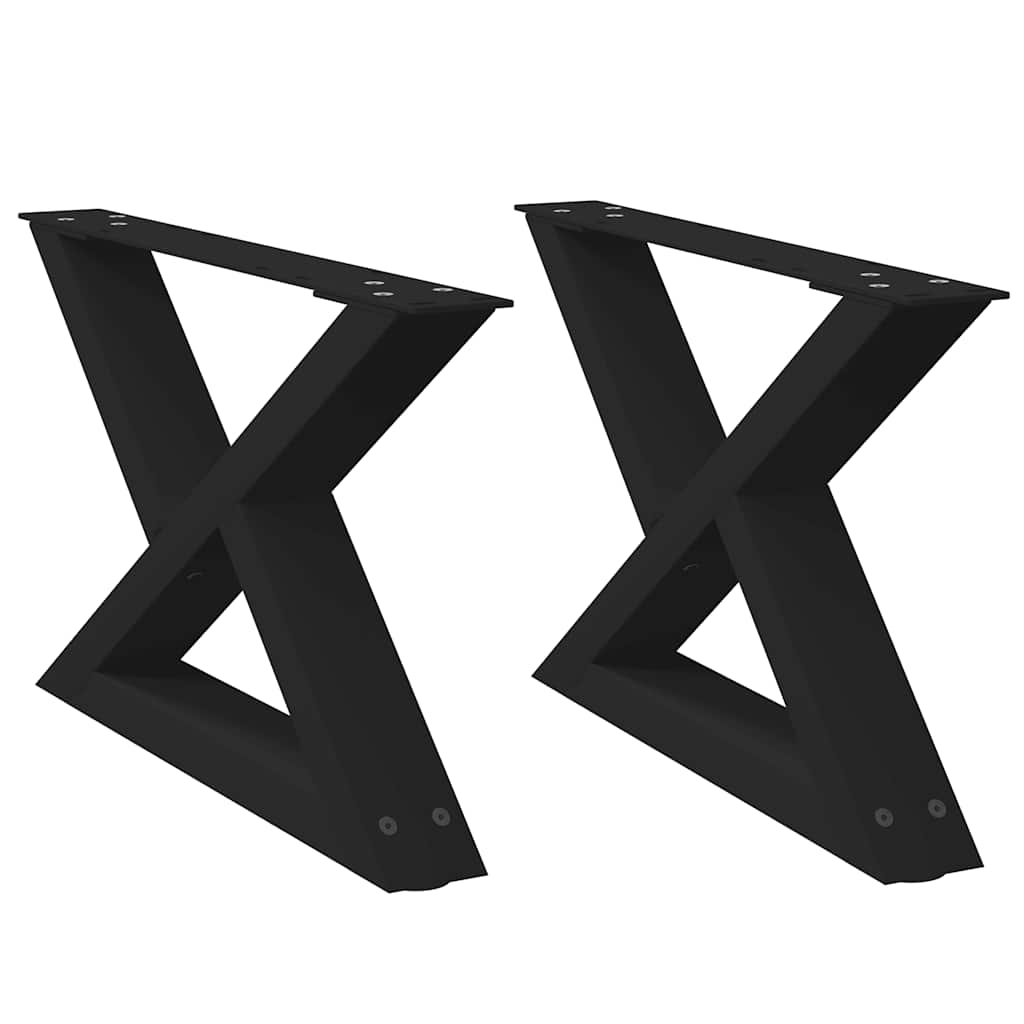 Pés para mesa de centro 2 peças preto 50x(30-31,3) cm aço