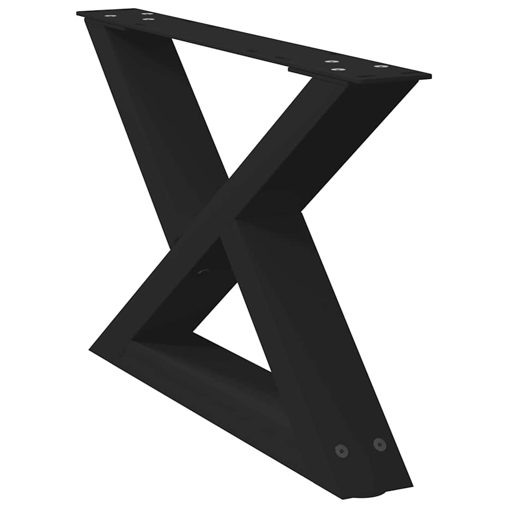 Pés para mesa de centro 2 peças preto 50x(30-31,3) cm aço