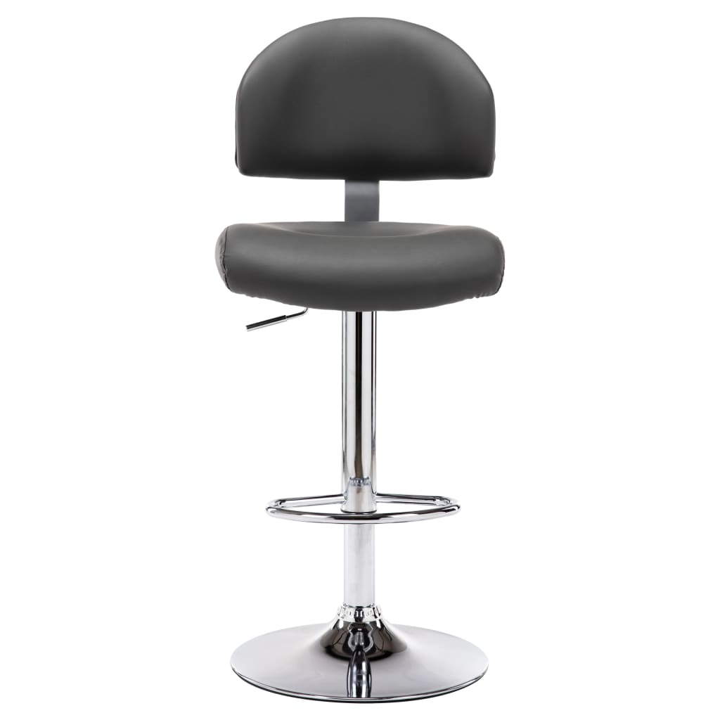 Bancos de bar 2 pcs couro artificial cinzento