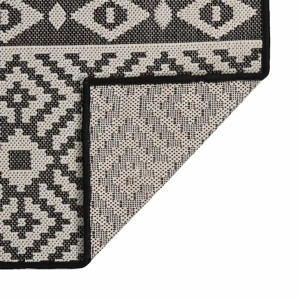 Tapete de tecido plano para exterior 120x170 cm riscas pretas