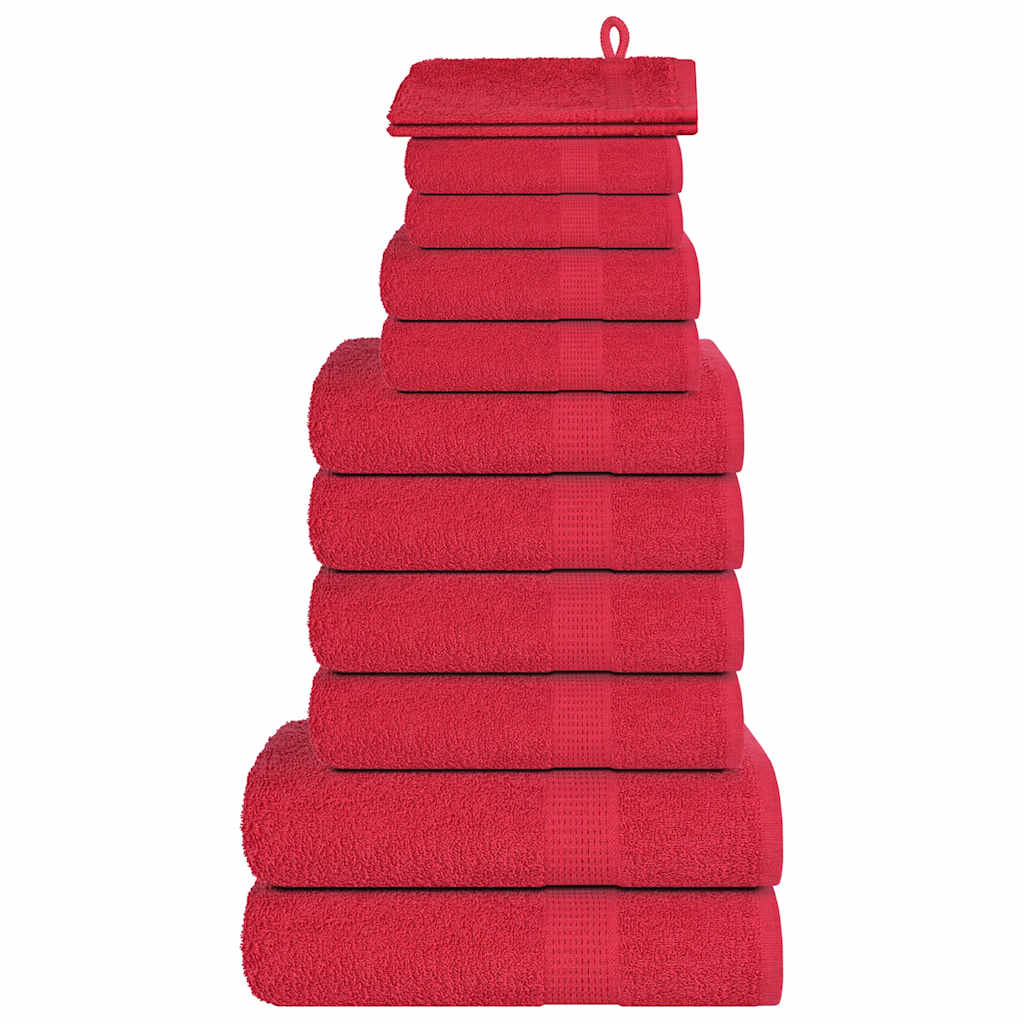12Pcs conjunto de toalhas frogn 360 g/m² vermelho