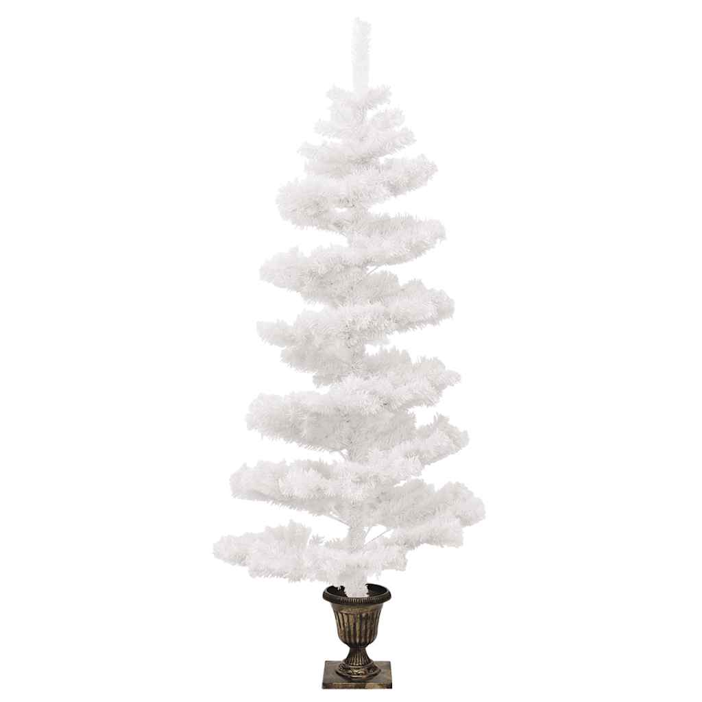Árvore de natal rotativa pré-iluminada + vaso PVC 120 cm branco