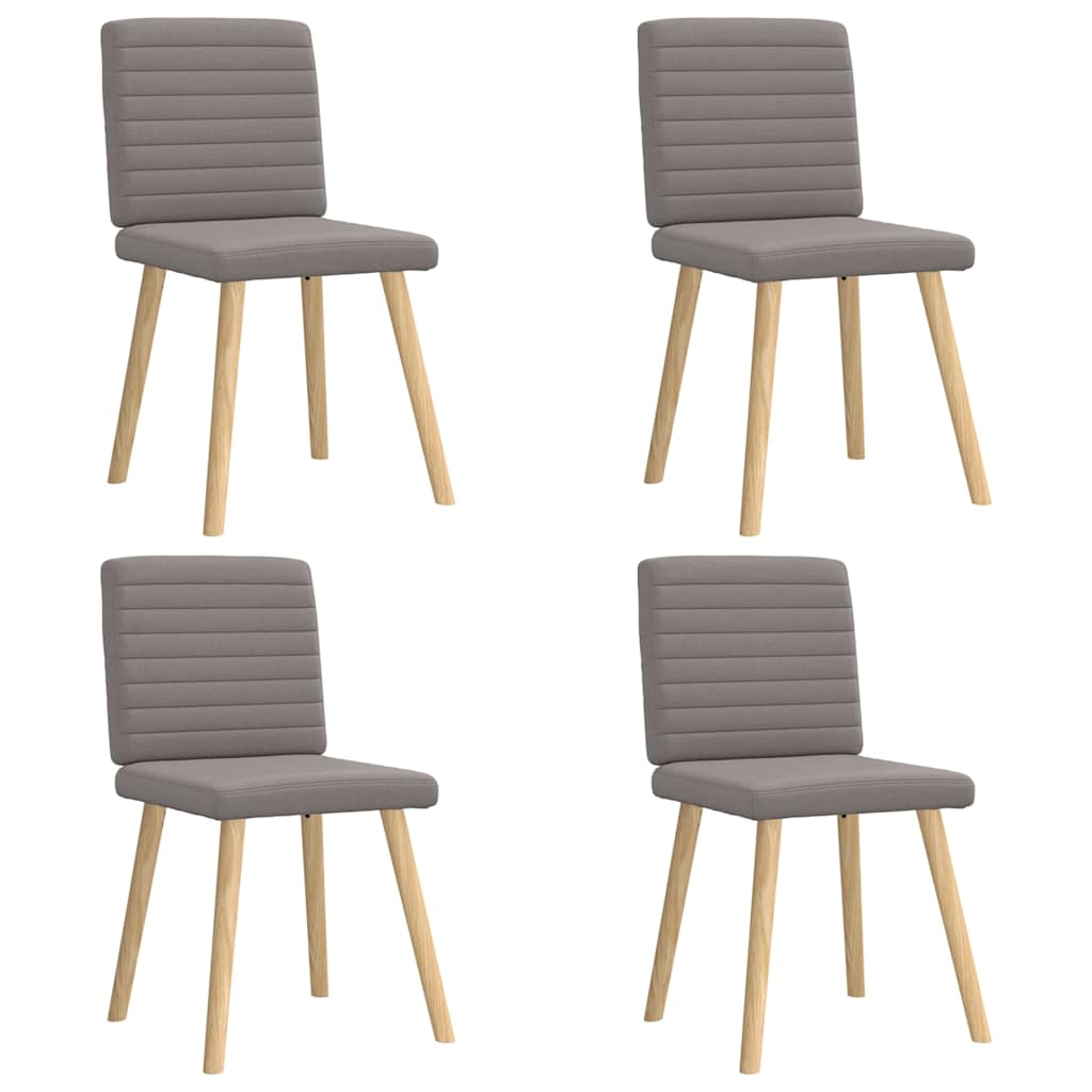 Cadeiras de jantar 4 pcs tecido cinzento-acastanhado