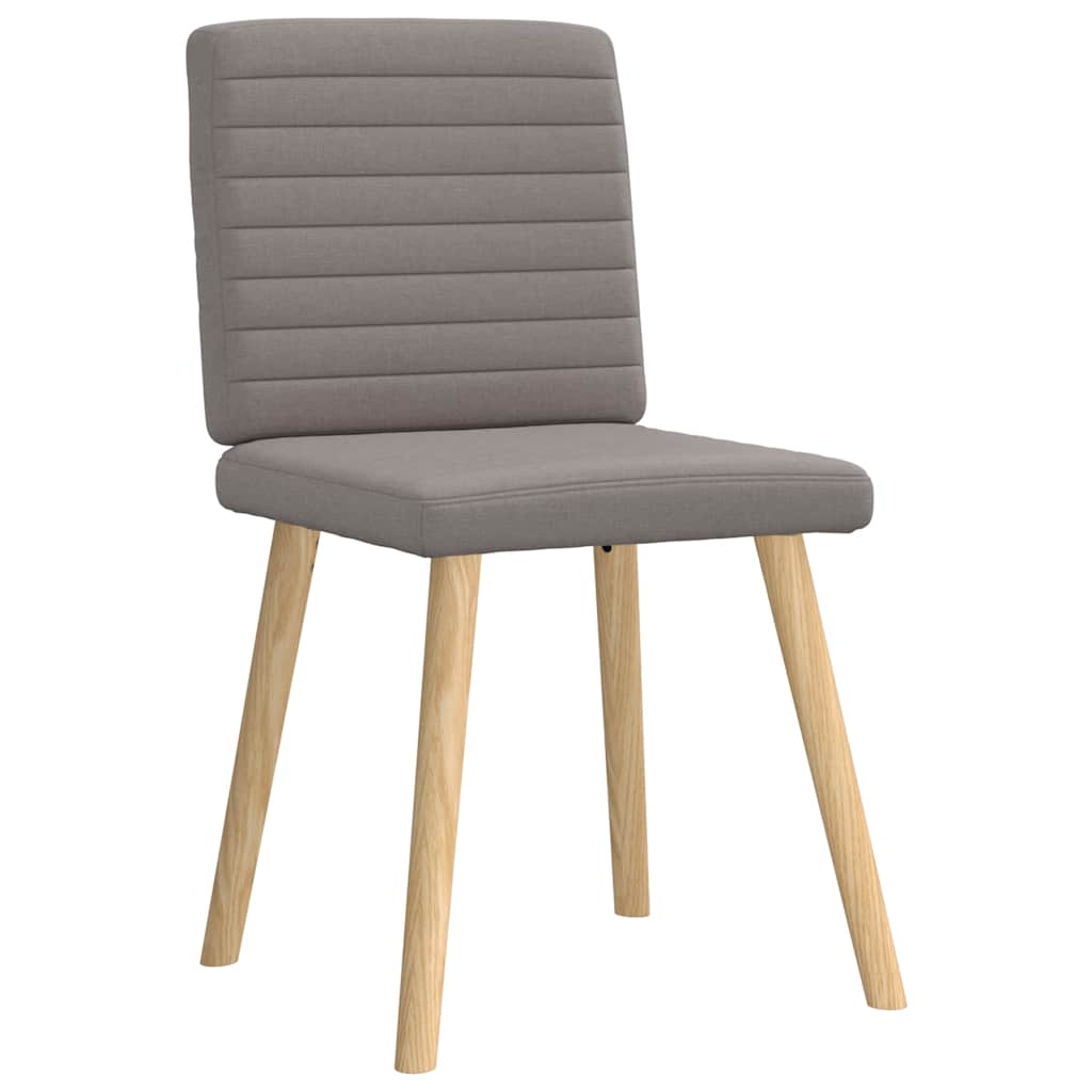 Cadeiras de jantar 4 pcs tecido cinzento-acastanhado